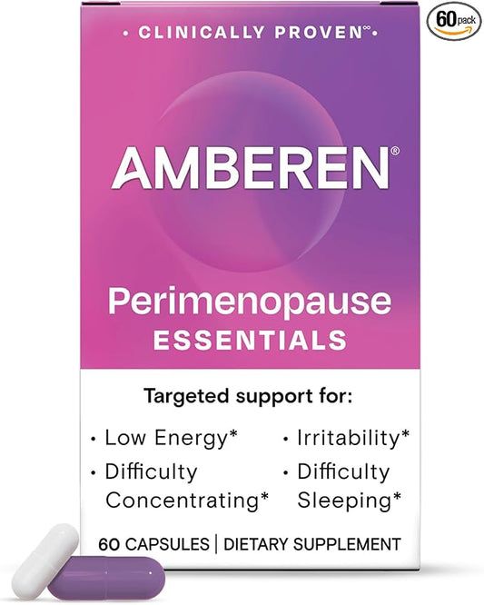 Amberen Perimenopause Supplement for Women, Clinically Proven – Helps Relieve Hot Flashes, Night Sweats, Irritability & Difficulty Sleeping, Helps Support Hormone Balance Hormone-Free, 30-Day Supply