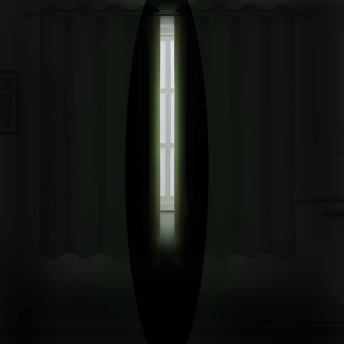 LEMOMO Light Green Thermal Blackout Curtains/42 x 72 Inch/Set of 2 Panels Room Darkening Curtains for Bedroom