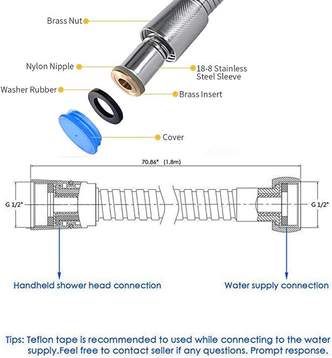 GNEGKLEAN Shower Enema Douche Kit, Stainless Steel Anal Cleaner with Handheld Spray, Flexible Hose & Nozzles, Hygienic Personal Cleansing System for Bathroom Use