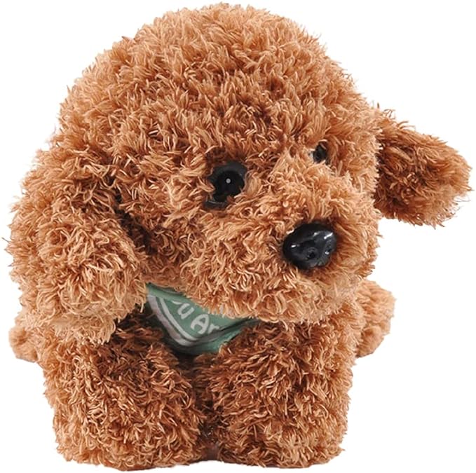 Dog Stuffed Animal, Golden Doodle Puppy Plush Toy with Realist Weighted Soft Dog Stuffed Gift for Kids，11 inches (Brown Color)