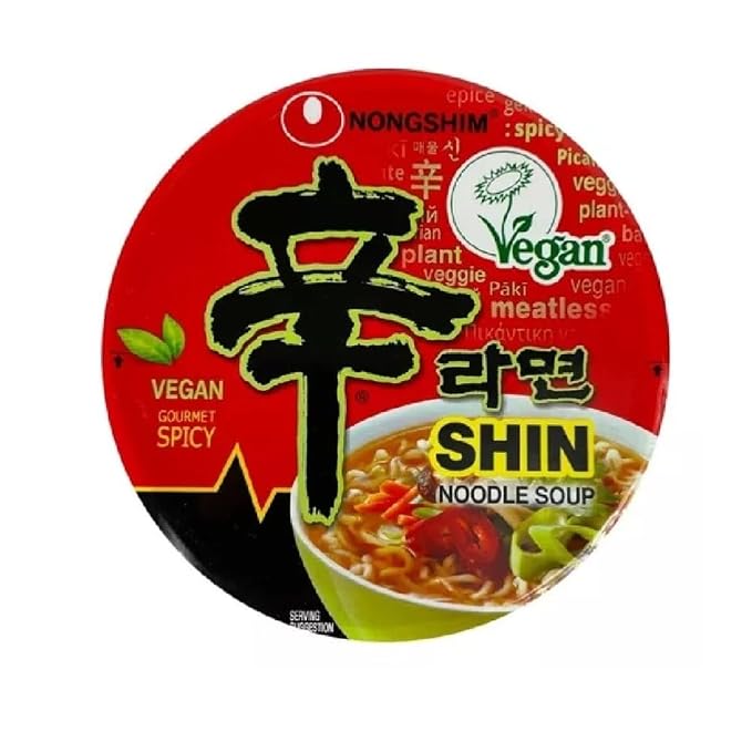 Nongshim Shin Ramyun Vegan,2.64 Ounce,(Pack of 12)