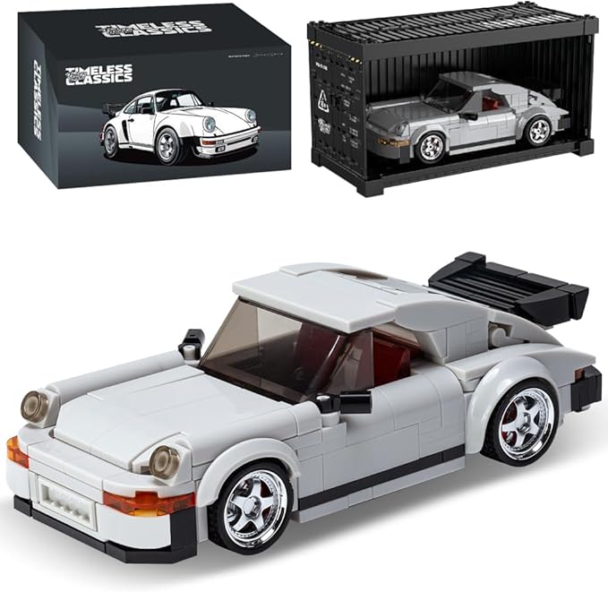 PB8816 1:32 Turbo Sports Car Buliding Blocks Set, 343 Pieces MOC Super Racing Model Kit with Display Container, Clamping Blocks Toy Gift for Adults