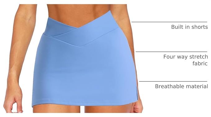 OZICERD High Waisted Golf Skort Tennis Skirt for Women Bodycon Mini Skirt Short Pickleball Athletic Skirt with Shorts