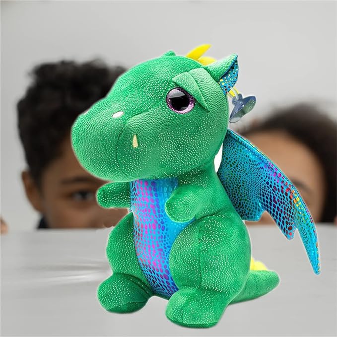 Dragon Stuffed Animal Cute Dragon Plush Doll Soft Toy 10 inch for Girls Boys Christmas Children's (Dragon Green 25cm)