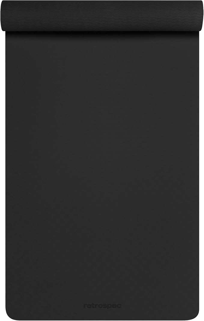Retrospec Zuma Yoga Mat 6mm Thick Non-Slip TPE Exercise Mat | Cushioned Workout Mat for Yoga Pilates and Home Stretching | 72 x 24 with Carrying Strap