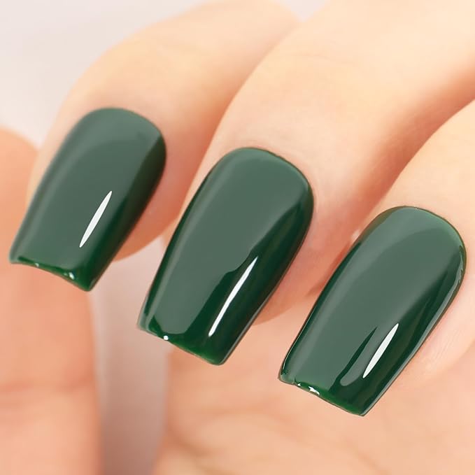 Emerald Green Gel Nail Polish, 0.51 Fl Oz UV/LED Lamp Soak Off Christmas Dark Green Gel Polish kit for Manicure Salon or Nail Art Design at Home- GP0062