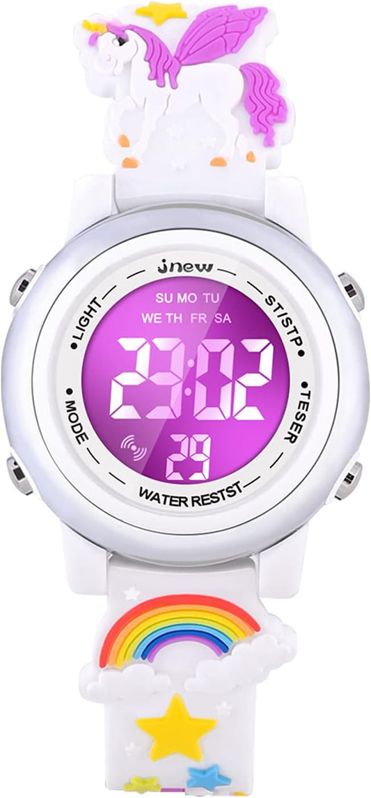 3D Cartoon Waterproof Watches for Girls with Alarm - Best Toys Gifts for Girls Age 3-12