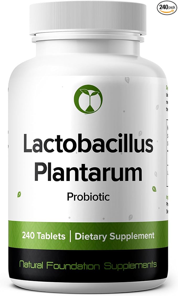 Lactobacillus Plantarum Probiotic 240 Tablets (4 Month Supply) – Researched Strain LP90 – 3 Billion CFU – Digestive Health & Gut Comfort – GMP Certified (240, Lactobacillus Plantarum)