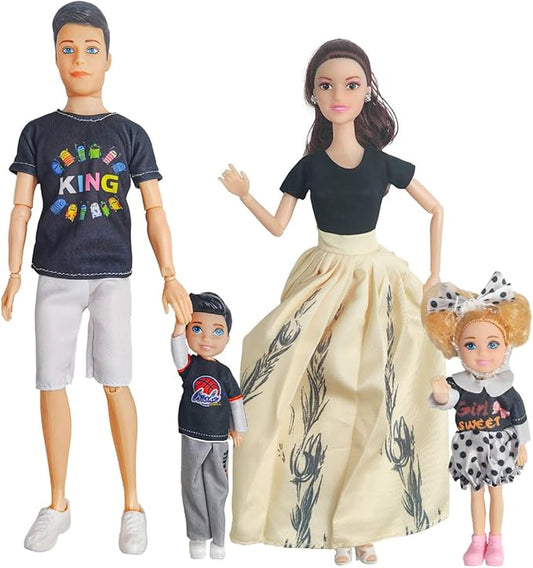 Interactive Family Toy Fun Action Figures Set, Imaginative Family Doll Play