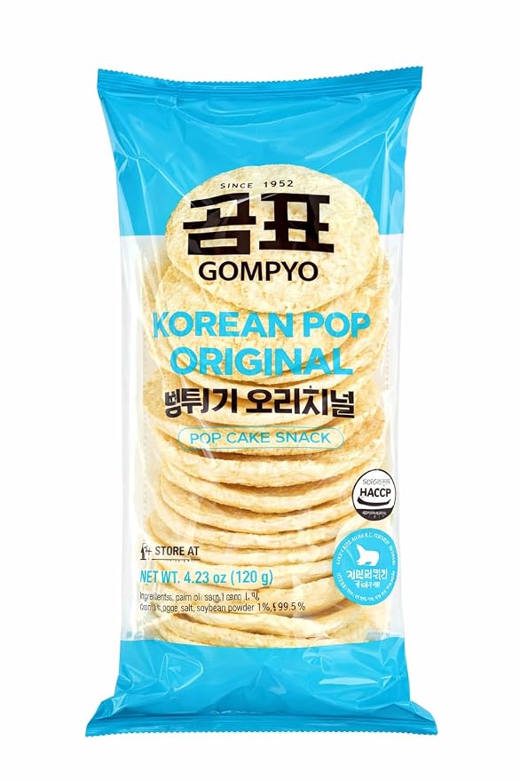 Korean Rice Cake, Light & Crispy Rice Pop, Original Flavor, 4.23 oz (120g), Crunchy Gluten-Free Style, Imported Korean Snack
