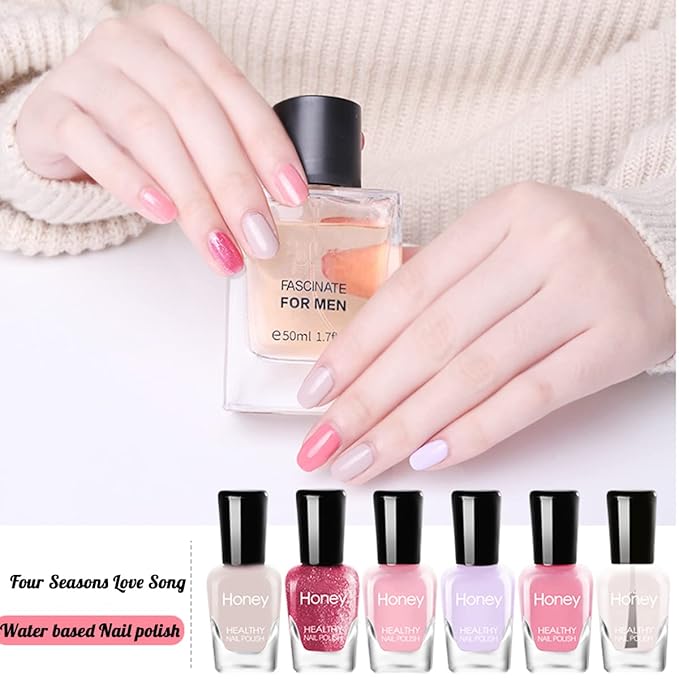 Non Toxic Nail Polish Set, Easy Peel Off Fast Dry Nail Polish Set for Pack, Eco Friendly & Organic Water Based Nail Polish for Women,Teens,Kids (12 Bottles)