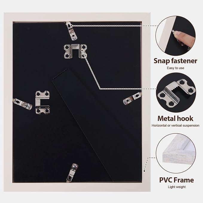 Fixwal 8x10 Picture Frame Set of 5, Vintage Photo Frame, Rustic Retro Picture Frame with Tempered Glass, Decorative Art on Walls and Tabletop Placement