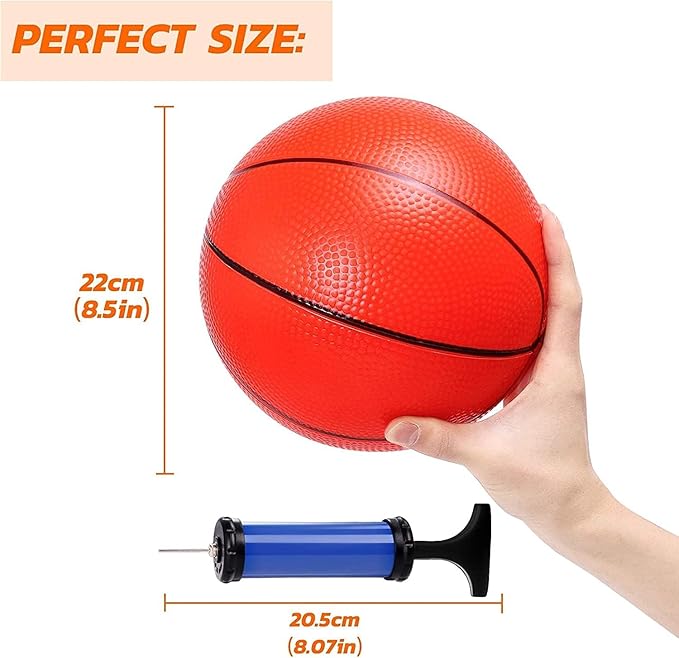 TNELTUEB Mini Basketball Replacement 8.5 Inch Pool Basketballs Ball Hoop Indoor Outdoor Toy, Fits All Standard Swimming Pool Basketball Hoop Pool Game Toy Water Games