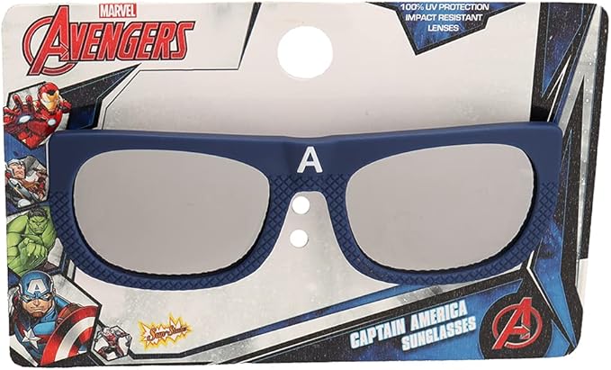 ARKAID Marvel Kids Sunglasses | Iron Man & Captain America Dress-Up Accessories | UV400 | One Size Fits Most Kids