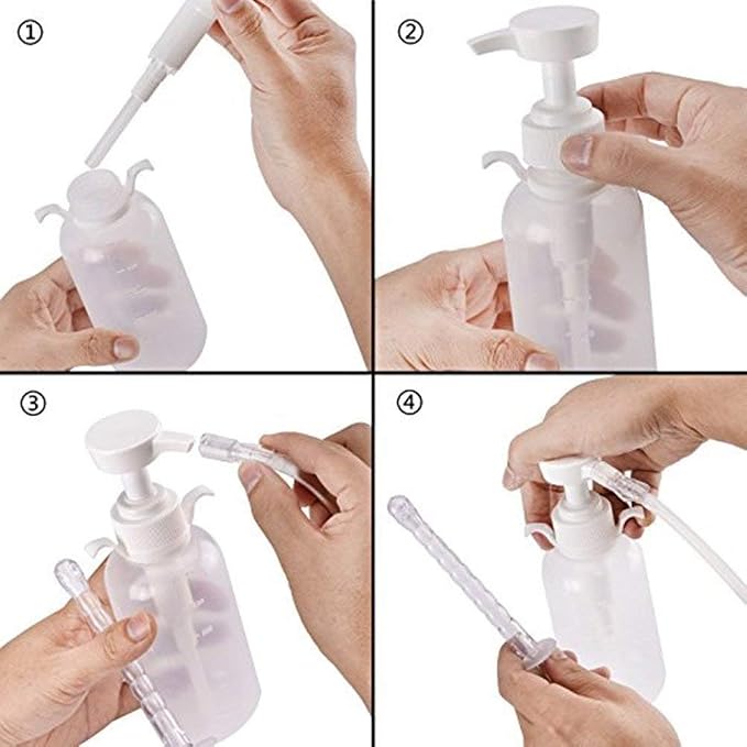 Vaginal Douche Cleansing System Female Syringe Cleaner Enema Reusable Rinse Portable Kit with 3 Nozzle 100% Safe Non-Toxic (300 ML)