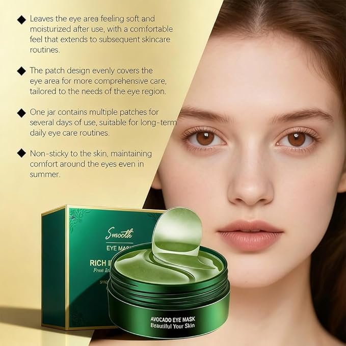 Avocado Eye Mask, Moisturizing Eye Bag Mask, Under Eye Patches for Dark Circles and Puffiness, Fine Lines and Wrinkles, Improving Eye Skin Dryness (120PCS Avocado Eye Patches Collagen Eye Mask)
