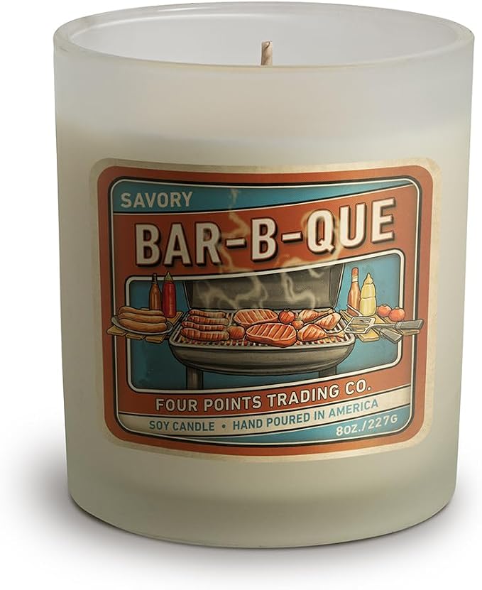 BBQ Scented 8 Oz Soy Aromatherapy Candle w/Jar - Four Points Trading Co.