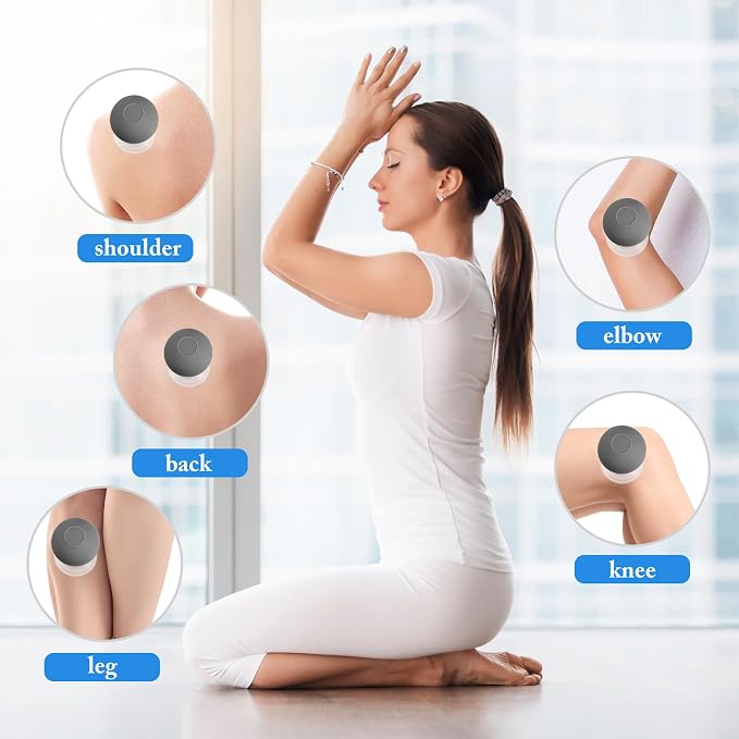 BBTO 4 Pcs Glass Facial Cupping Set Silicone Vacuum Suction Massage Cups Skin Tightening Therapy for Face Body Eyes Back Shoulder Pain(Grey)