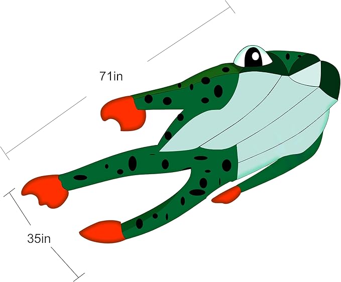 HENGDA KITE 3D Frog Kite for Kids and Adults,Easy to Fly,Excellent Fabric and Structure Design,Huge Frameless Soft Parafoil Giant Kites