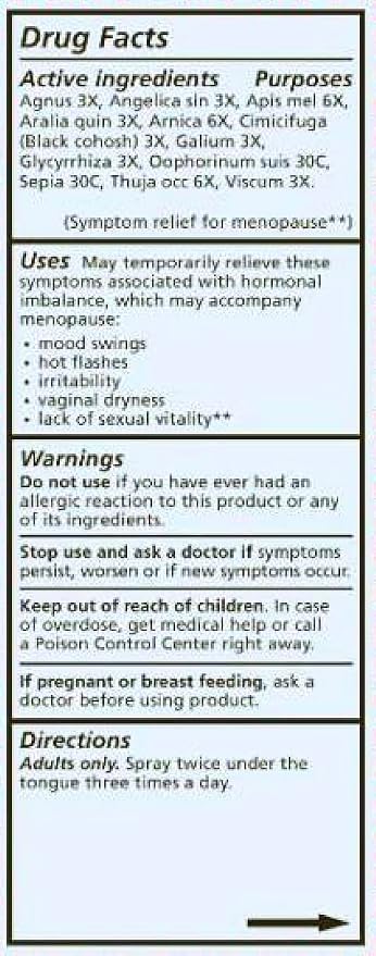 Liddell Homeopathic Menopause Spray, 1 fl. oz.