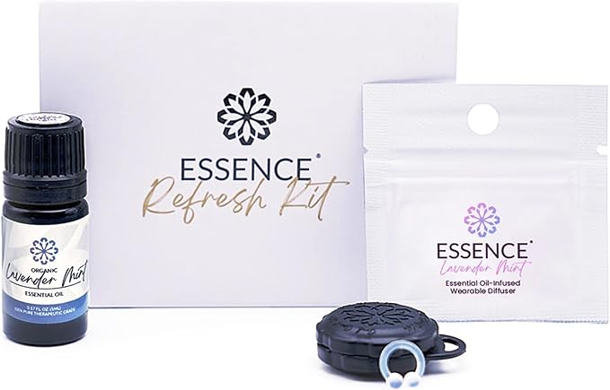 Essence Wearable Aromatherapy Nasal Diffuser – Lavender Mint Essential Oil Nose Ring Silicone Inhaler for Stress & Mood Support - Made in USA & Travel-Friendly