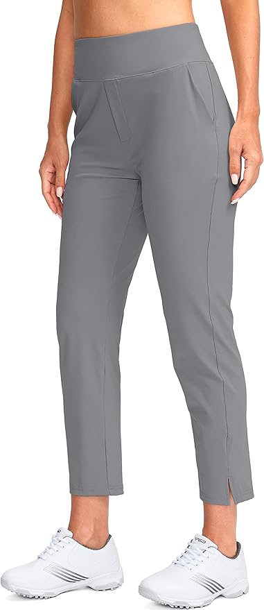 YYV Women's Golf Pants High Waist Stretch Ankle Pants with Pockets | Work Ankle Pants, Dress Pants with 4 Pockets, For Yoga Business Travel Casual