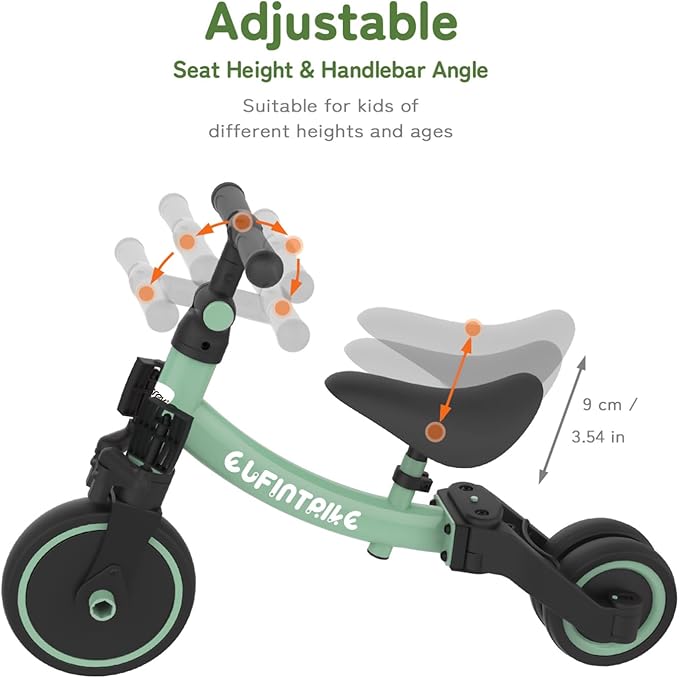 besrey 5 in 1 Toddler Bike for 1 Year to 4 Years Old Kids, Toddler Tricycle Kids Trikes Tricycle, Toys for Boy & Girl, Balance Training, Removable Pedals