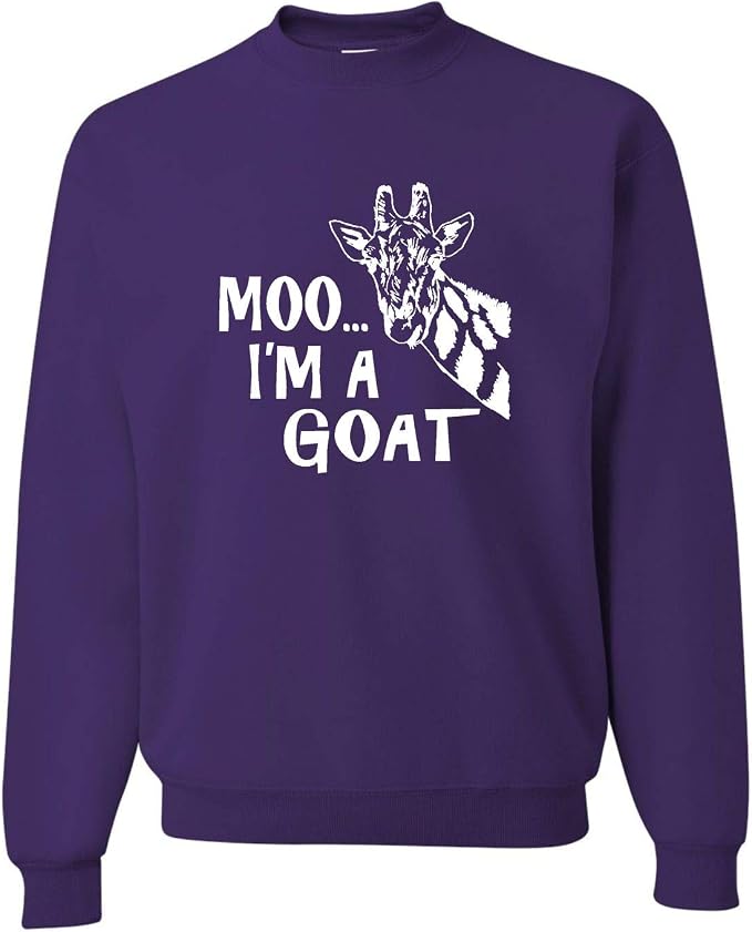Go All Out Adult Moo I'm A Goat Funny Animal Sweatshirt Crewneck