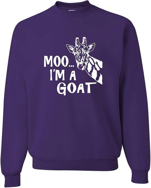 Go All Out Adult Moo I'm A Goat Funny Animal Sweatshirt Crewneck