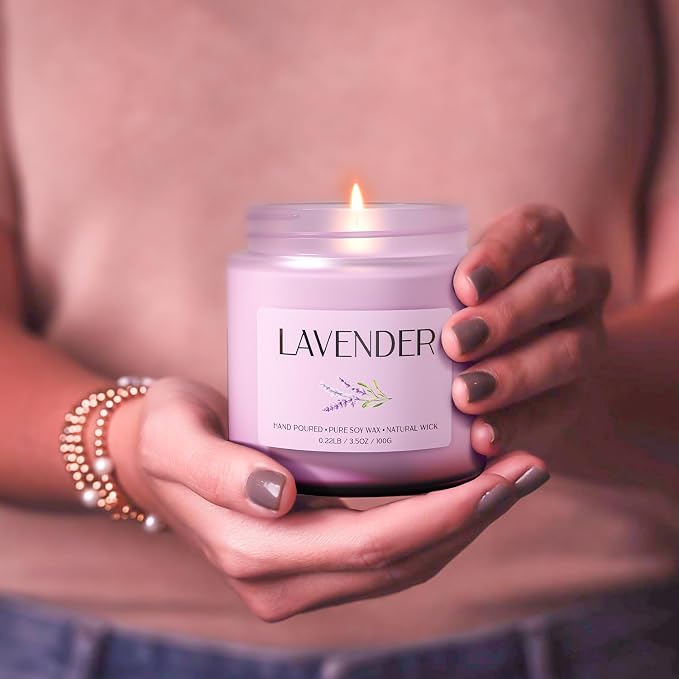 Lavender Candle, Soy Candles for Women, Soy Candles for Home Scented, 2 Pack Aromatherapy Candle Gift Set for Relaxing, Stress Relief & Home Decor