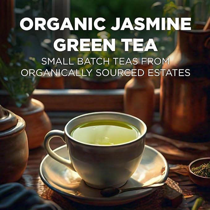 Maud's Organic Jasmine Green Tea Pods, 80 ct, Single Serve Tea Pods – 100% Gourmet Blended Tea Leaves, Compatible with Keurig K Cups Maker