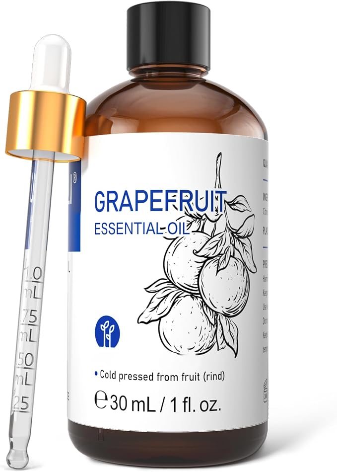 HIQILI 30 ml Grapefruit Essential Oil, for Diffuser, Skin Care - 1 Fl Oz | Fresh Citrus Aroma, Ideal for Daytime Diffusion, Nighttime Massage, DIY and Daily Home Fragrance —30mL / 1.01 fl oz