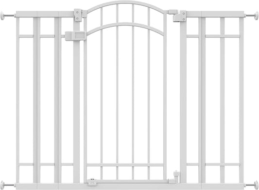 Ingenuity Decorative Extra Tall Baby Gate & Dog Gate, 28.5"-48" Wide, 36" Tall, Hardware or Pressure Mounted, Install on Top or Bottom of Stairs, Banister, or Doorway - White