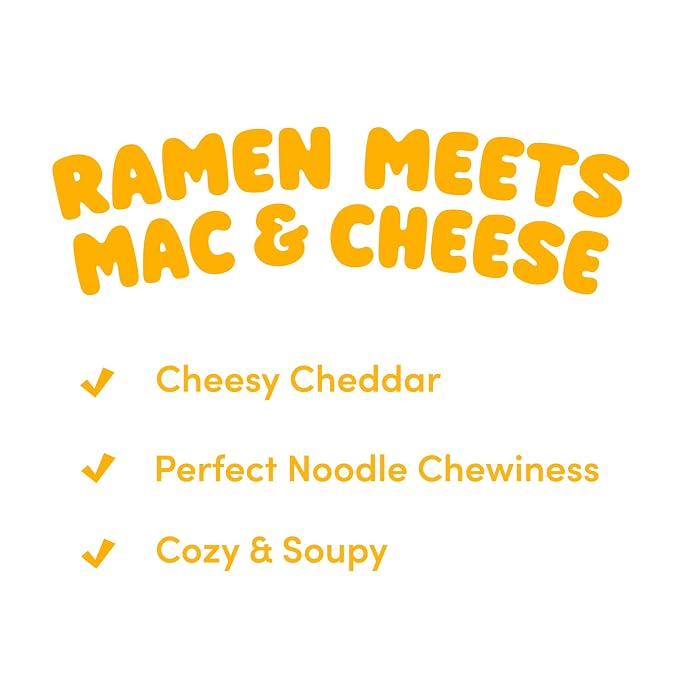 Cheesy Ramen - Cheddar Soup Ramen | Mild Kick, Creamy & Savory Korean Noodles | 3.92 oz (Pack of 8)