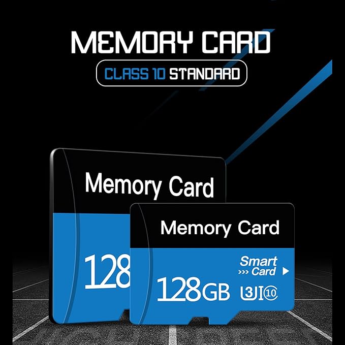 2 Pack 128 GB Micro Memory Card with Adapter, TF Memory Card Class 10, Mini Memory sd Card for Camera/Smartphone/Tablet/Drone (Blue 128GB*2)