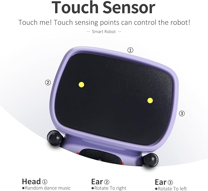 GILOBABY Kids Robot Toys, Interactive Toys Companion Smart Talking Robotic with Voice Control Touch Sensor, Singing, Dancing, Recording, Repeat, Birthday Gifts for Girls Ages 3+ Years (Purple)