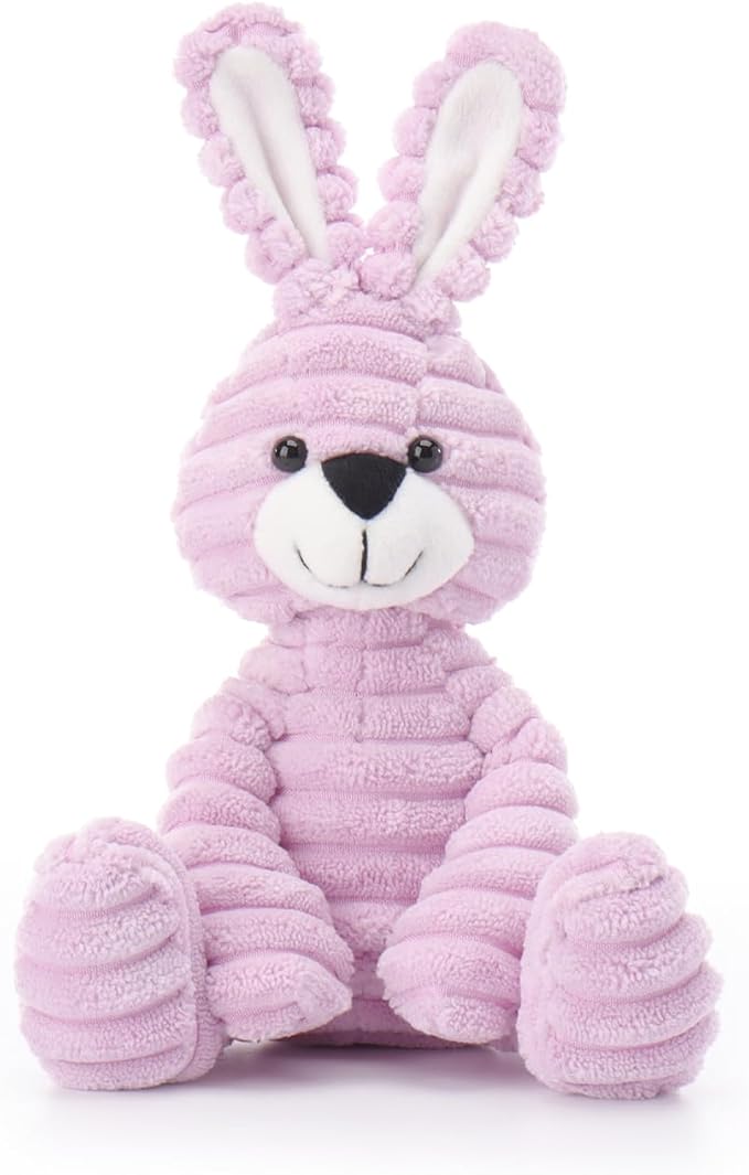 Apricot Lamb Purple Corduroy Bunny Stuffed Animals for Kids, Soft Cute Plush Toys for Baby Girl and Boy, 6.3 Inches