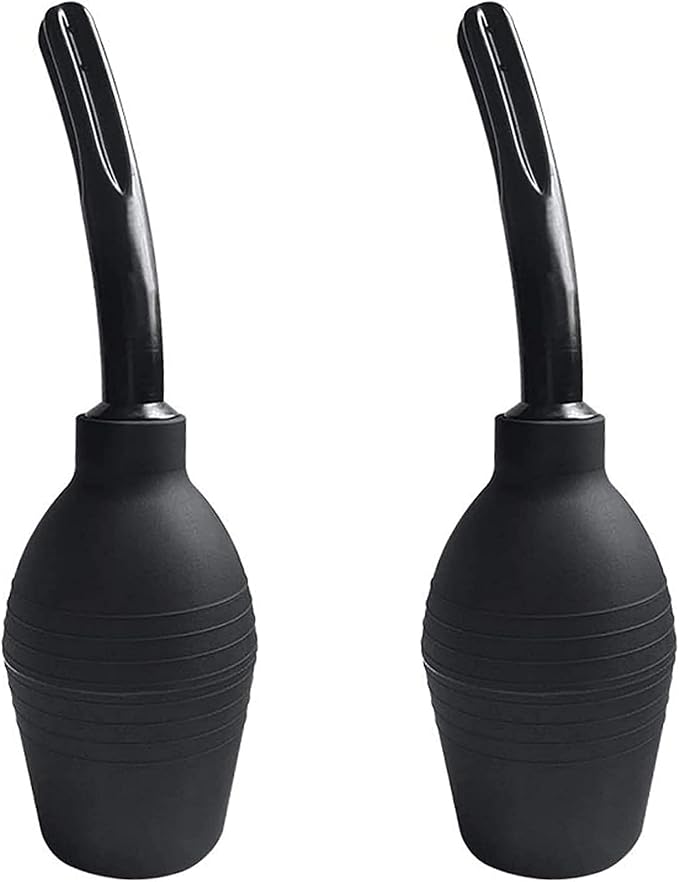 Abyclean 2 Pack Anal Douche Enema Bulb Vaginal Douche Enema Cleaner for Women’s or Man’s Health (310ml Black)