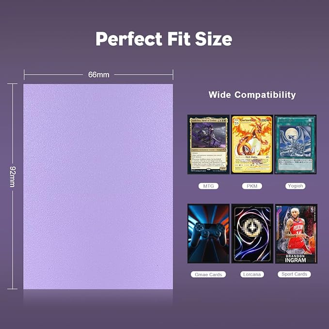 Orchid Violet Dual Matte Card Sleeves, Katomula 100PCS Card Sleeves for MTG, Standard Card Sleeve for PKM, Flesh & Blood