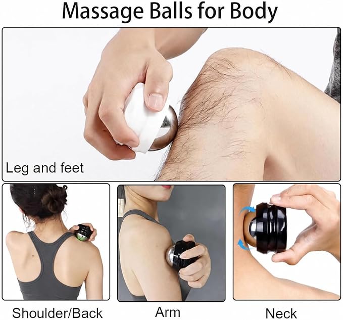 Flyfan Cold Massage Roller Ball - Gifts for Boyfriend Him Men Women, Stays Cold for 6 Hours, Muscle Recovery Tools,Personal Care Massage Essentials,Rapidly Relieve Muscle Pain and Tension