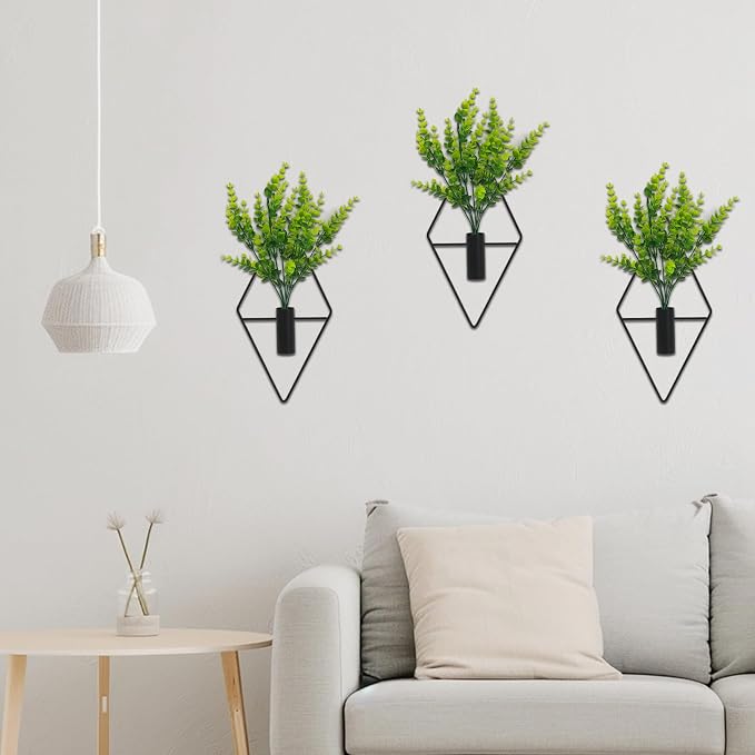 3 Pcs Wall Plants Artificial Decor,Boho Wall Decor,Home Office Living Room Wall Decor(Eucalyptus)