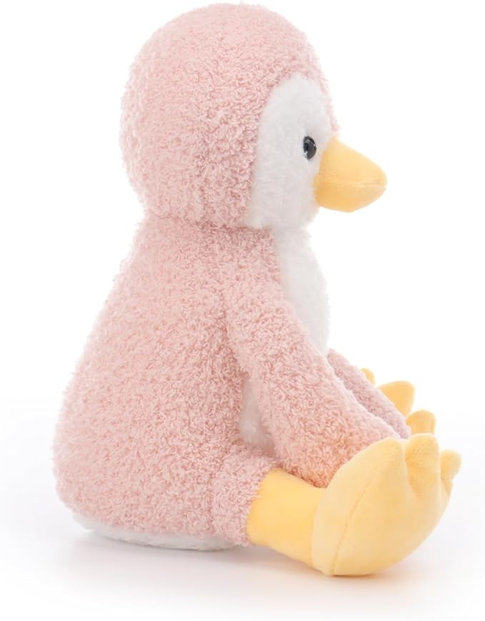 Apricot Lamb Pink Velvet Penguin Stuffed Animals for Kids, Soft Cute Plush Toys for Baby Girl and Boy, 8.5 Inches