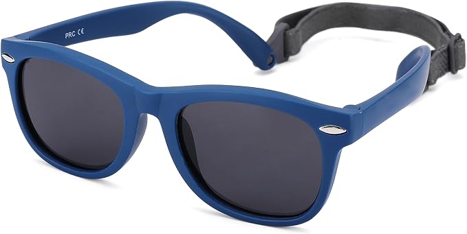 Polarized Baby Sunglasses with Strap - Unbreakable Flexible Infant Sunglasses for Toddlers Age 0-24 Months
