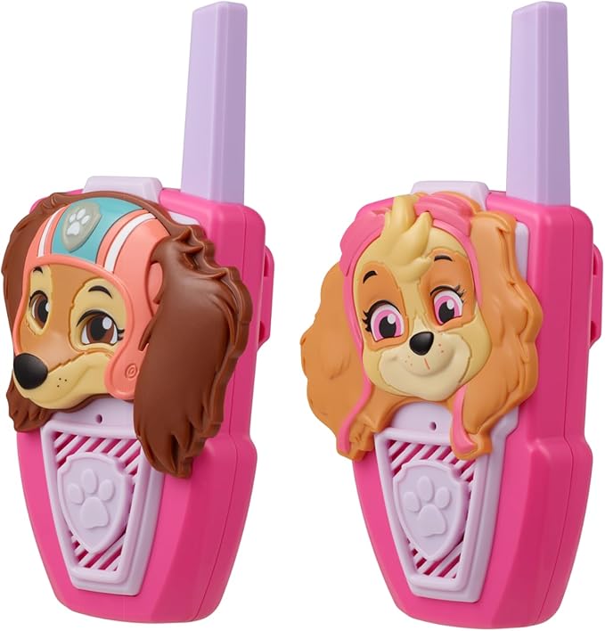 eKids Paw Patrol Skye Liberty Walkie Talkies for Kids, Static Free and Extended Range, Indoor and Outdoor Toys (Skye Liberty)