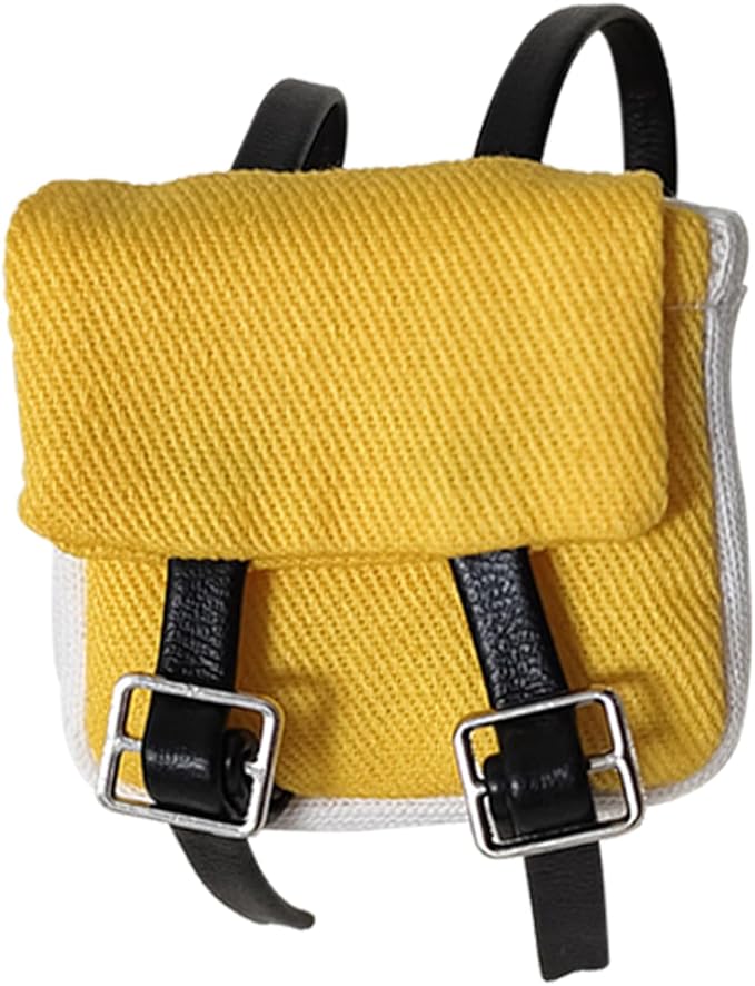 decorational Backpack for Labubu Clothes (15cm & 17cm Monster Keychain, Macaron/Have a seat/Energy). Clothing Accessories for popmart 6.7" Blind Box.(Yellow)