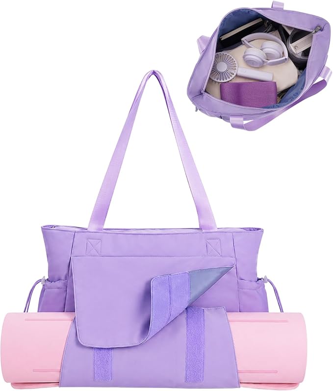 sportsnew Yoga Mat Bag Tote Yoga Gym Bags For Women Men with Waterproof Wet Pocket & Hook-and-loop, Quick Access Storage Yoga Mat Bag Carrier