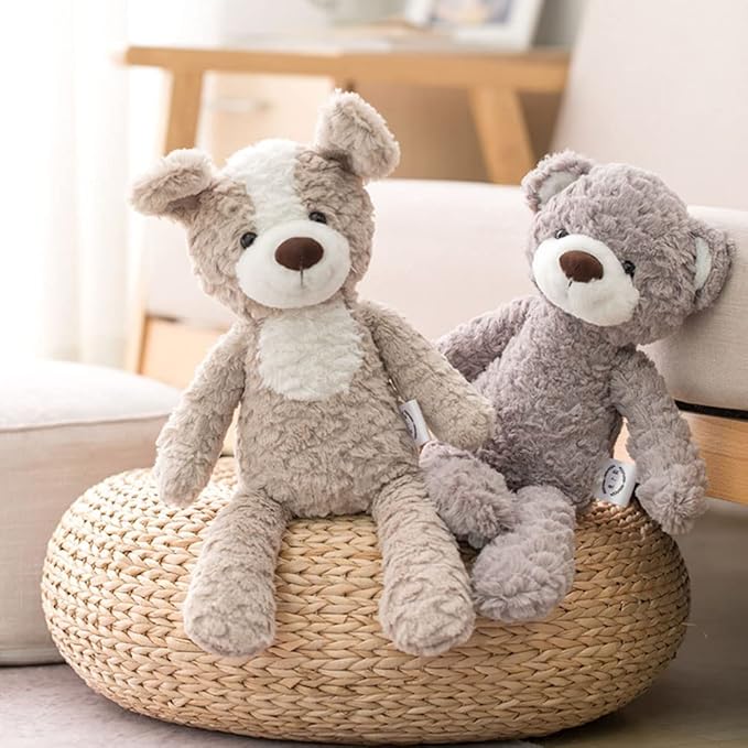 GUDVES Forest Animal Plush Stuffed Toy - 15 inch Soft Plush Rabbit Bear Dog Unicorn Elephant Realistic Interactive Plush Toy - for Animal Themed Parties (White Rabbit)