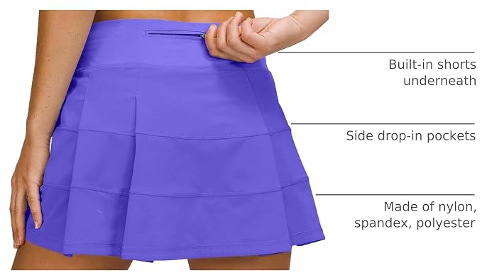 Athletic Tennis Golf Skorts Skirts for Women with Pocket Workout Running Sports Pleated Skirts Casual