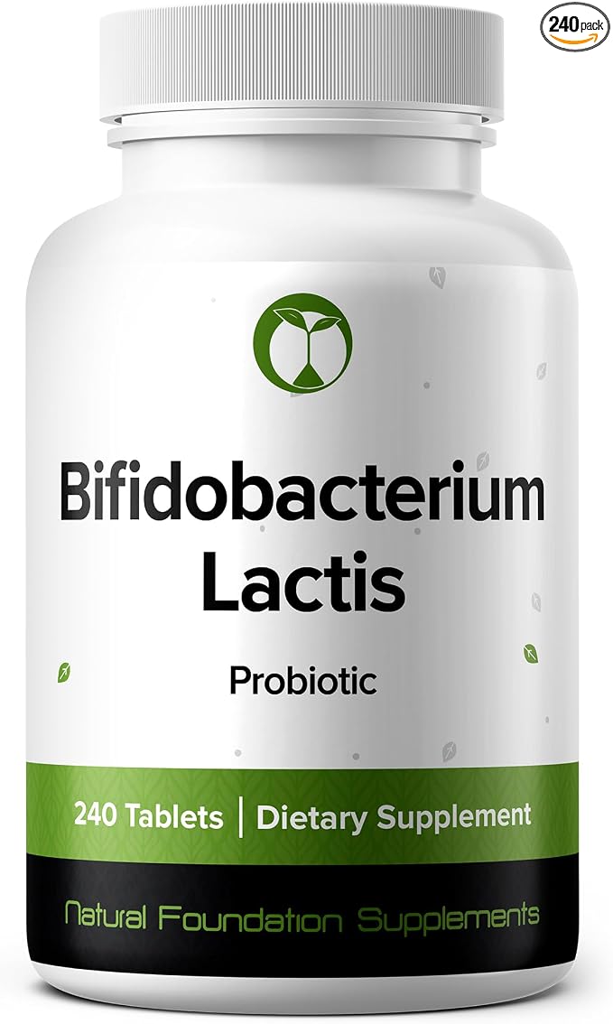 Bifidobacterium Lactis Probiotic 240 Tablets (4 Month Supply) - 3 Billion CFU Researched Strain - Supports Digestive & Immune Health - GMP Certified (240, Bifidobacterium Lactis)