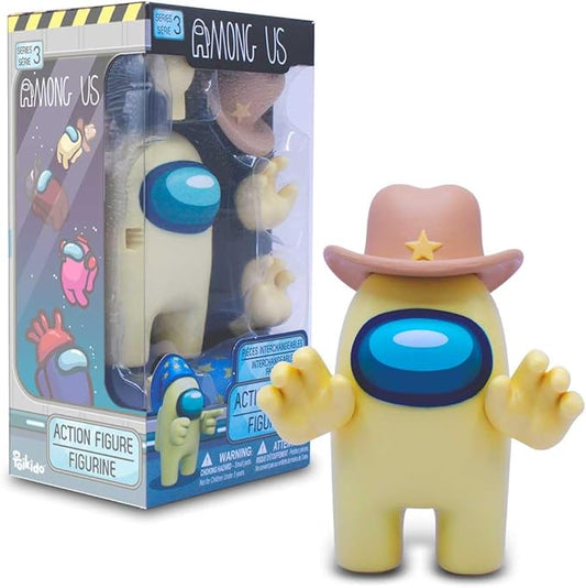 Among Us Collectible Figure – Yellow Crewmate with Cowboy Hat, 7″ Action Figure – Just Toys Series 4
